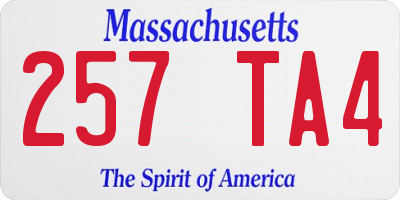 MA license plate 257TA4