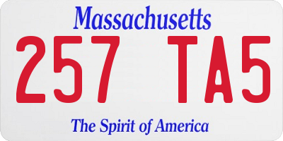 MA license plate 257TA5