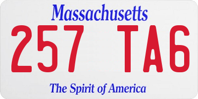 MA license plate 257TA6