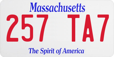 MA license plate 257TA7