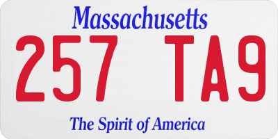 MA license plate 257TA9