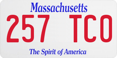 MA license plate 257TC0