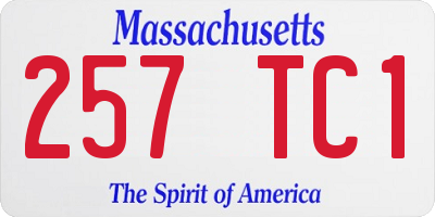 MA license plate 257TC1