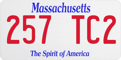 MA license plate 257TC2