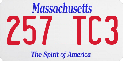 MA license plate 257TC3