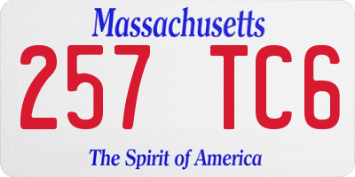 MA license plate 257TC6