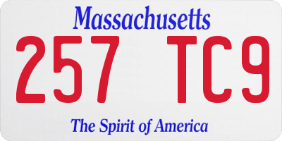 MA license plate 257TC9