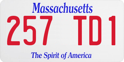 MA license plate 257TD1