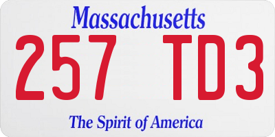 MA license plate 257TD3