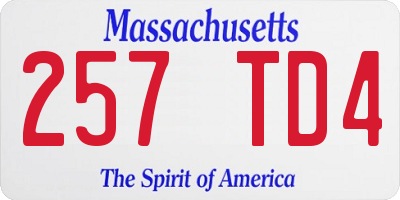 MA license plate 257TD4