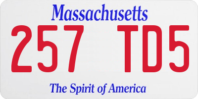 MA license plate 257TD5