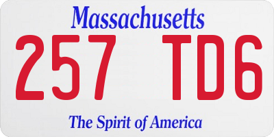 MA license plate 257TD6