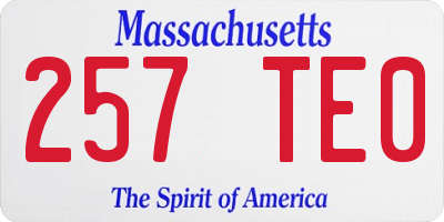 MA license plate 257TE0