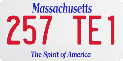 MA license plate 257TE1