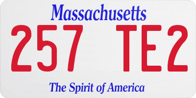 MA license plate 257TE2