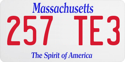 MA license plate 257TE3