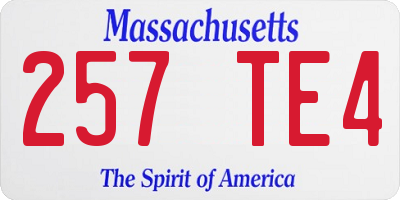 MA license plate 257TE4