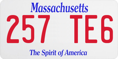 MA license plate 257TE6