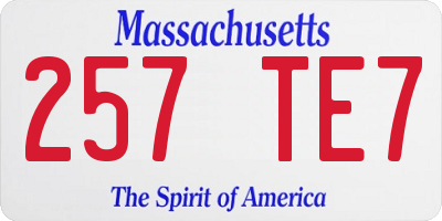 MA license plate 257TE7