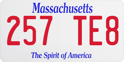MA license plate 257TE8