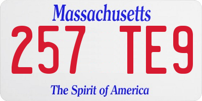 MA license plate 257TE9