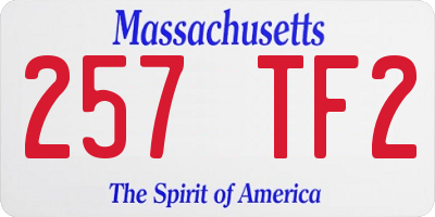 MA license plate 257TF2