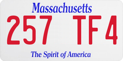 MA license plate 257TF4