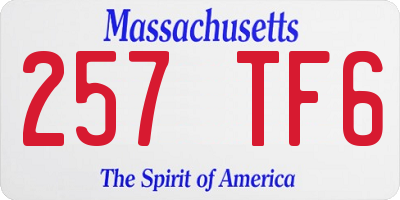 MA license plate 257TF6