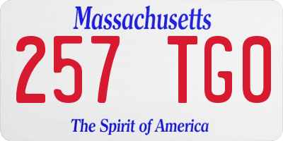 MA license plate 257TG0