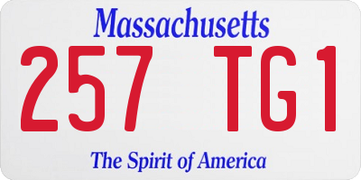 MA license plate 257TG1