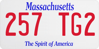 MA license plate 257TG2