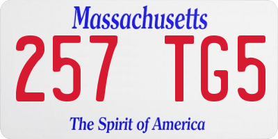 MA license plate 257TG5