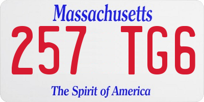 MA license plate 257TG6