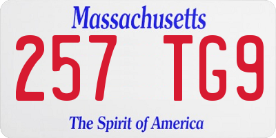MA license plate 257TG9