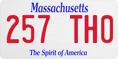 MA license plate 257TH0