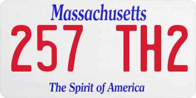 MA license plate 257TH2