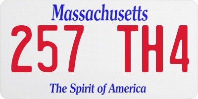MA license plate 257TH4
