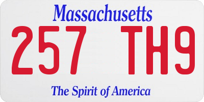 MA license plate 257TH9