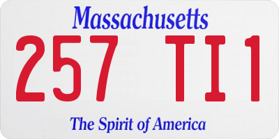 MA license plate 257TI1