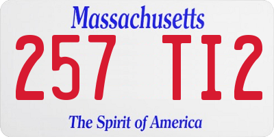 MA license plate 257TI2
