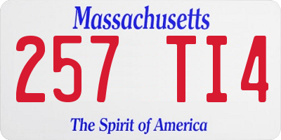 MA license plate 257TI4