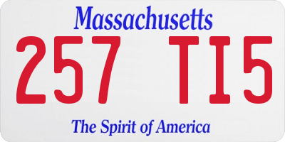 MA license plate 257TI5