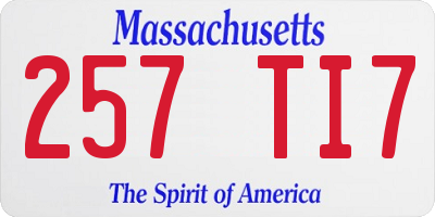 MA license plate 257TI7