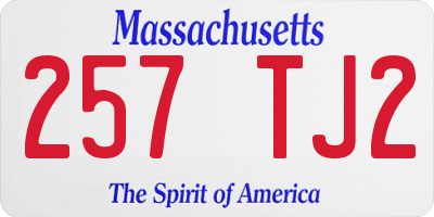 MA license plate 257TJ2