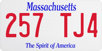 MA license plate 257TJ4