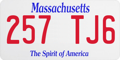 MA license plate 257TJ6