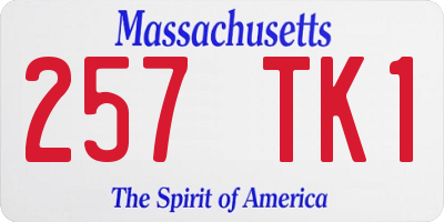 MA license plate 257TK1