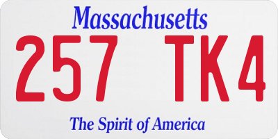 MA license plate 257TK4