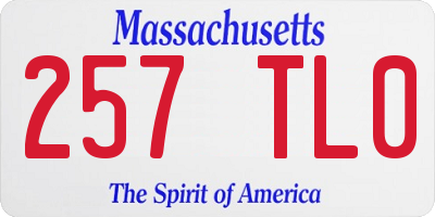 MA license plate 257TL0