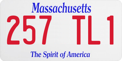 MA license plate 257TL1